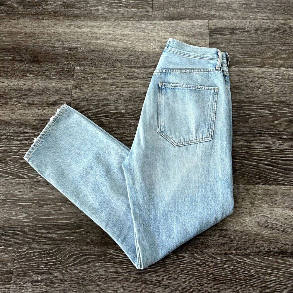 AGOLDE Riley High Rise Straight Leg Crop Shatter Wash Jeans Size 26 Distressed - Picture 15 of 16